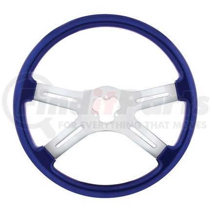 88277 by UNITED PACIFIC - Steering Wheel - 18", Vibrant Color, 4 Spoke, Indigo Blue