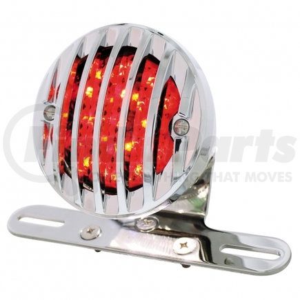 86860 by UNITED PACIFIC - Tail Light - Motorcycle LED Rear Fender, with Chrome Grille Bezel, Smoke Lens