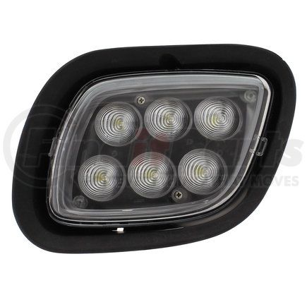 31098 by UNITED PACIFIC - Fog Light - 6 LED, Competition Series, Driver Side, with Black Plastic Bezel and Black Housing, for 2008-2017 Freightliner Cascadia