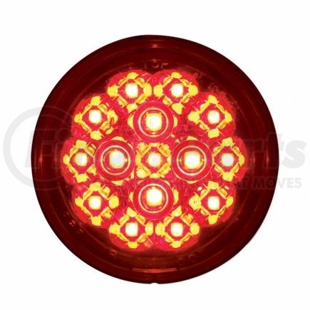 36775 by UNITED PACIFIC - Turn Signal Light - 15 LED 2 3/8" Dual Function Harley Signal Light, Red LED/Red Lens