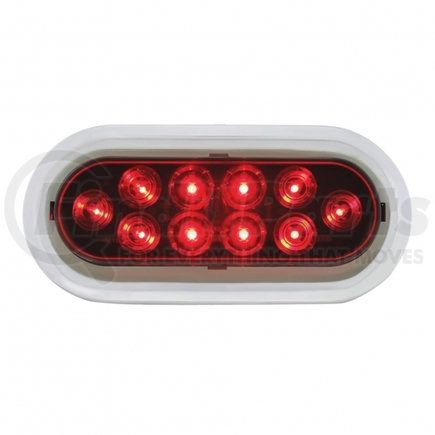 38141B by UNITED PACIFIC - Brake / Tail / Turn Signal Light - Bulk, 6" Oval Light With Bezel, 10 LED, Red LED/Lens