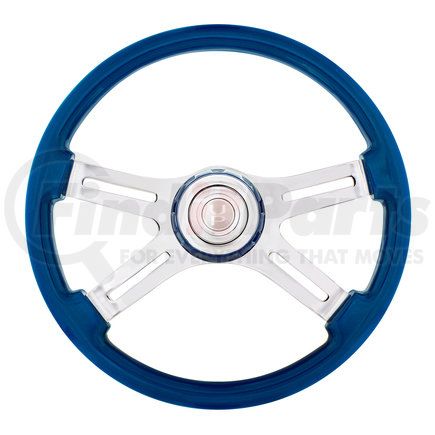 88313 by UNITED PACIFIC - Steering Wheel - 18" 4 Spoke, with Color Matching Horn Bezel, Electric Blue