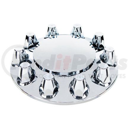 10260 by UNITED PACIFIC - Axle Hub Cover - Axle Cover, Front, Chrome, Dome, with 33mm Nut Cover, Thread-On