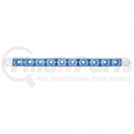 38004 by UNITED PACIFIC - Dual Function Light Bar - Auxiliary Light, Blue LED, Clear Lens, Chrome/Plastic Housing, 10 LED