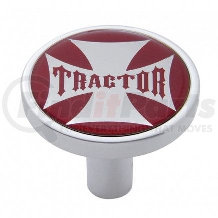 23673 by UNITED PACIFIC - Air Brake Valve Control Knob - "Tractor" Long, Red Maltese Cross Sticker