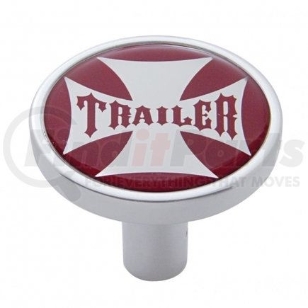 23679 by UNITED PACIFIC - Air Brake Valve Control Knob - "Trailer" Long, Red Maltese Cross Sticker