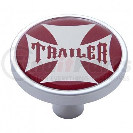 23691 by UNITED PACIFIC - Air Brake Valve Control Knob - "Trailer", Chrome, Short, Red Maltese Cross Sticker