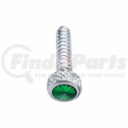 23841B by UNITED PACIFIC - Dash Panel Screw - Dash Screw, Chrome, Short, with Green Diamond, for Freightliner