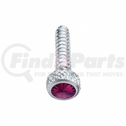 23842B by UNITED PACIFIC - Dash Panel Screw - Dash Screw, Chrome, Short, with Purple Diamond, for Freightliner