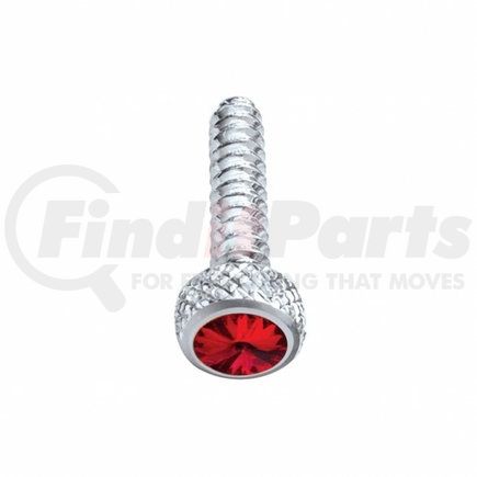 23843B by UNITED PACIFIC - Dash Panel Screw - Dash Screw, Chrome, Short, with Red Diamond, for Freightliner