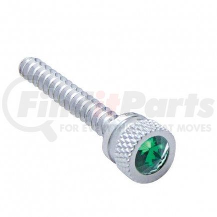 24054 by UNITED PACIFIC - Dash Screw - Chrome, Long, with Green Diamond, for Freightliner
