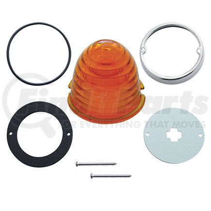 30510 by UNITED PACIFIC - Truck Cab Light Conversion Kit - Grakon 1000 Style, Amber, with Beehive Glass Lens & Twist In Base