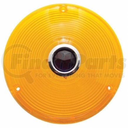 30282 by UNITED PACIFIC - Marker Light Lens - Deep Dish, with Blue Dot, Amber Lens