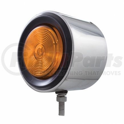30966 by UNITED PACIFIC - Marker Light - Double Face, Incandescent, Assembly, Flat Style, with Rubber Grommet, Amber Lens, Stainless Steel, 4" Lens, Round Design