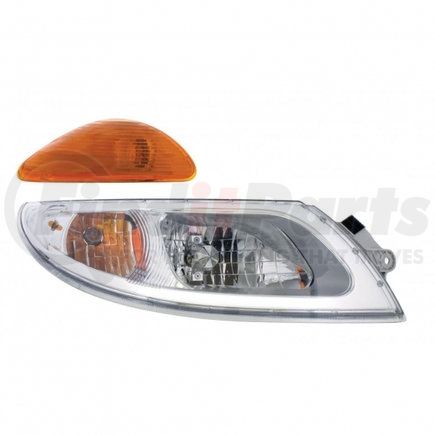 31277 by UNITED PACIFIC - Headlight Assembly - RH, Chrome Housing, with Signal Light, for 2003+ International Durastar