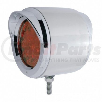 31836 by UNITED PACIFIC - Marker Light - Double Face, LED, Assembly, with Bezel and Visor, 10 LED, Amber and Red Lens/Amber and Red LED, Stainless Steel, 4" Lens, Round Design