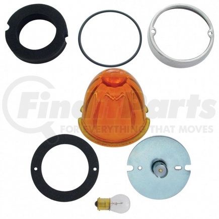 32163 by UNITED PACIFIC - Truck Cab Light Conversion Kit - Grakon 1000 Style, with Watermelon Glass Lens & 1156 Base, Amber