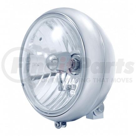 32165 by UNITED PACIFIC - Headlight - Motorcycle, RH/LH, 7", Round, Chrome Housing, Crystal H4 Bulb