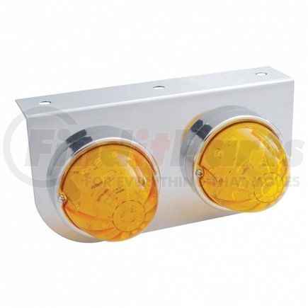 32322 by UNITED PACIFIC - Marker Light - LED, with Bracket, Two 17 LED Lights, Amber Lens/Amber LED, Stainless Steel, 3" Lens, Watermelon Design