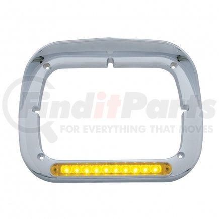 32370 by UNITED PACIFIC - Headlight Bezel - 10 LED Rectangular, with Visor, Amber LED/Amber Lens