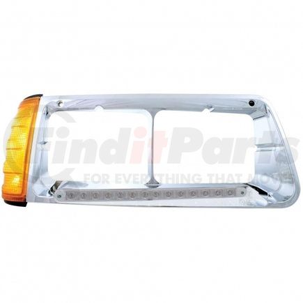 32496 by UNITED PACIFIC - Headlight Bezel - 14 LED, with Turn Signal, Amber LED/Clear Lens, for Freightliner FLD