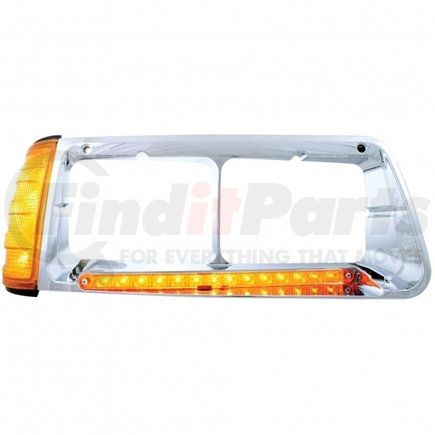32495 by UNITED PACIFIC - Headlight Bezel - 14 LED, with Turn Signal, Amber LED/Amber Lens, for Freightliner FLD