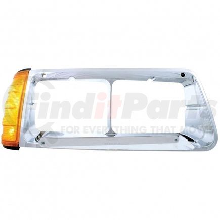 32497 by UNITED PACIFIC - Headlight Bezel - 14 LED, with Turn Signal, Amber LED/Chrome Lens, for Freightliner FLD