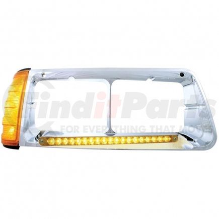 32498 by UNITED PACIFIC - Headlight Bezel - 19 LED, with Turn Signal, Amber LED/Amber Lens, for Freightliner FLD