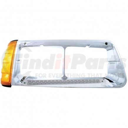 32499 by UNITED PACIFIC - Headlight Bezel - 19 LED, with Turn Signal, Amber LED/Clear Lens, for Freightliner FLD