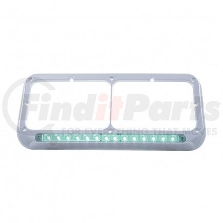 32578 by UNITED PACIFIC - Headlight Bezel - 14 LED, Rectangular, Dual, Green LED/Clear Lens