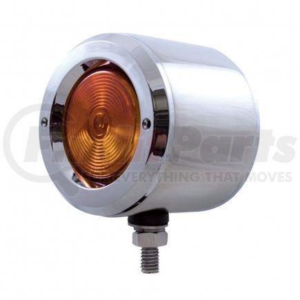 33167 by UNITED PACIFIC - Marker Light - Double Face, Incandescent, with Chrome Bezel, Amber and Red Lens, Stainless Steel, 2" Lens, Round Design