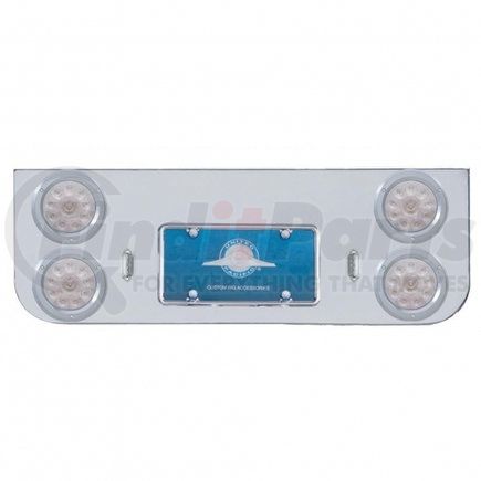 34621 by UNITED PACIFIC - Tail Light Panel - Rear Center Panel, Chrome, with Four 10 LED 4" Lights & Bezels, Red LED/Clear Lens