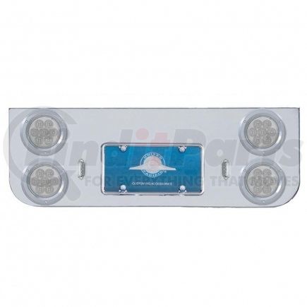 35223 by UNITED PACIFIC - Tail Light Panel - Chrome, Rear Center, with Four 7 LED 4" Reflector Lights & Bezels, Red LED/Clear Lens