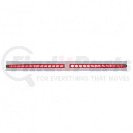 37105 by UNITED PACIFIC - Mud Flap Hanger - Mud Flap Plate, Top, Chrome, with Two 14 LED 24" Light Bars, Red LED/Red Lens
