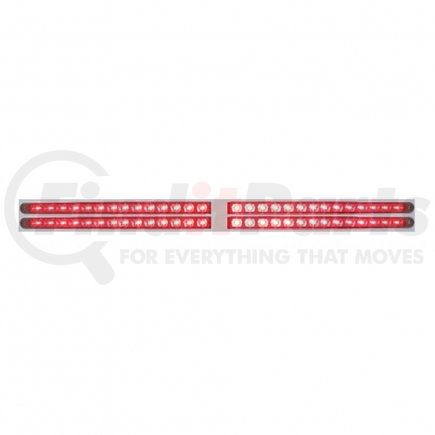 37110 by UNITED PACIFIC - Mud Flap Hanger - Mud Flap Plate, Top, Chrome, with Four 14 LED 24" Light Bars, Red LED/Red Lens