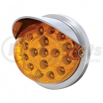 37282 by UNITED PACIFIC - Truck Cab Light - 17 LED Watermelon Clear Reflector Flush Mount Kit, with Visor, Amber LED/Amber Lens