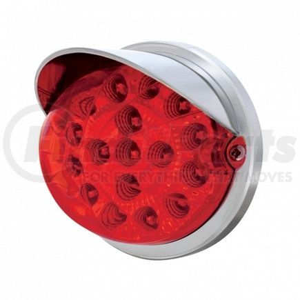 37283 by UNITED PACIFIC - Truck Cab Light - 17 LED Watermelon Clear Reflector Flush Mount Kit, with Visor, Red LED/Red Lens