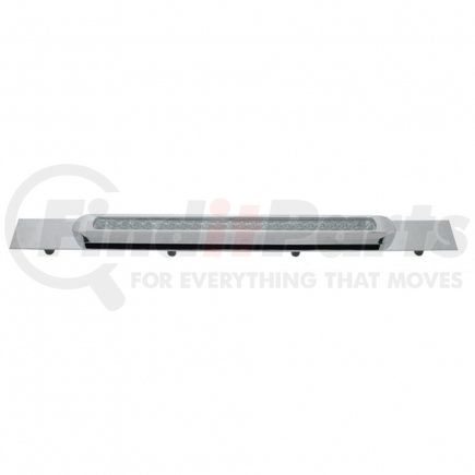 37320 by UNITED PACIFIC - Mud Flap Hanger - Mud Flap Plate, Top, Chrome, with 23 SMD LED Light Bar & Bezel, Amber LED/Clear Lens