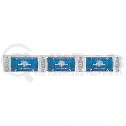 37445 by UNITED PACIFIC - License Plate Frame - Stainless, with Four 10 LED Reflector Lights, Amber LED/Clear Lens