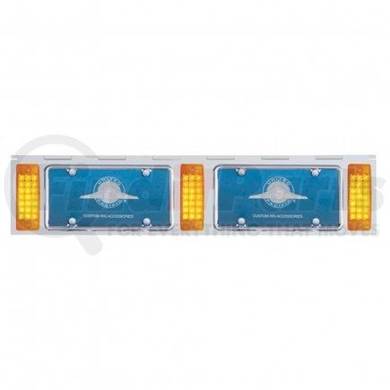 37436 by UNITED PACIFIC - License Plate Frame - Stainless 2, with Three 21 LED Rectangular Lights, Amber LED/Amber Lens