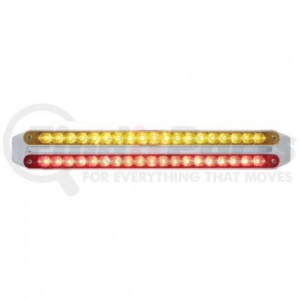 37682 by UNITED PACIFIC - Light Bar - LED, Reflector/Stop/Turn/Tail Light, Amber and Red LED, Amber and Red Lens, Chrome/Plastic Housing, Dual Row, 19 LED Per Light Bar