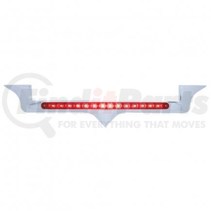 37819 by UNITED PACIFIC - Hood Emblem - Chrome, with 14 LED Light Bar, Red LED/Red Lens, for Kenworth