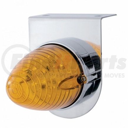 37883 by UNITED PACIFIC - Grakon 1000 LED Marker Light with Bracket - 19 LED, Amber Lens/Amber LED, Stainless Steel, 3" Lens, Beehive Design