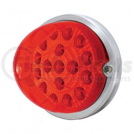 37917 by UNITED PACIFIC - Truck Cab Light - 17 LED Watermelon Clear Reflector Flush Mount Kit, Red LED/Red Lens