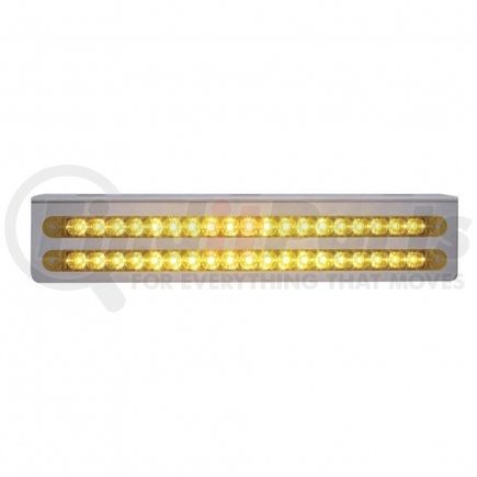 37928 by UNITED PACIFIC - Light Bar - Stainless, with Bracket, Reflector/Stop/Turn/Tail Light, Amber LED and Lens, Stainless Steel, Dual Row, 19 LED Per Light Bar