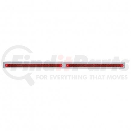 37933 by UNITED PACIFIC - Light Bar - 25-5/16" Stainless Steel, Red LED/Lens, with 2 x 19 LED 12" Light