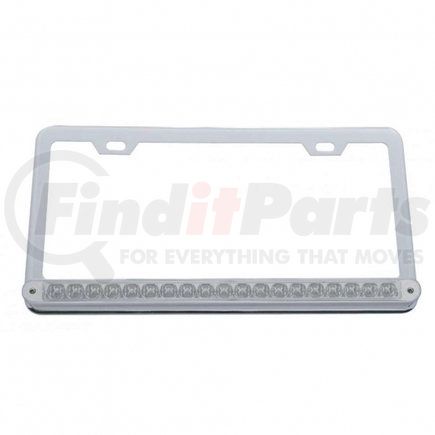 37949 by UNITED PACIFIC - License Plate Frame - Chrome, with 19 LED 12" Reflector Light Bar, Red LED/Clear Lens