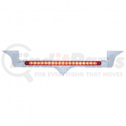 37971 by UNITED PACIFIC - Hood Emblem - Chrome, with 19 LED Reflector Light Bar, Red LED/Red Lens, for Kenworth
