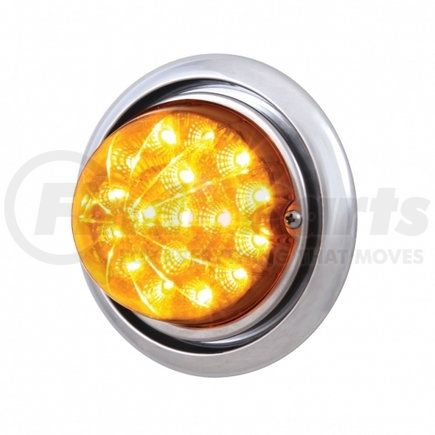 39148 by UNITED PACIFIC - Bumper Guide Light - Front, with 17 Amber LED Reflector Watermelon Light, for Freightliner Columbia, Amber Lens