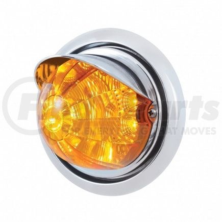 39158 by UNITED PACIFIC - Bumper Guide Light - Front, with 17 Amber LED Reflector Watermelon Light and Visor, for Freightliner Columbia, Amber Lens